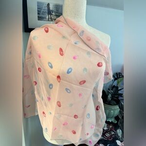 TALBOTS VINTAGE FLORAL SQUARE SCARF 22”x22